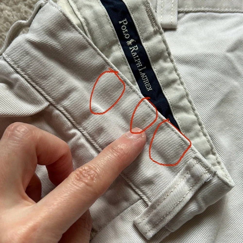 Polo Ralph Lauren Men’s Hammond Classic Fit Reverse Pleat Pant Ivory 36/30 Vtg